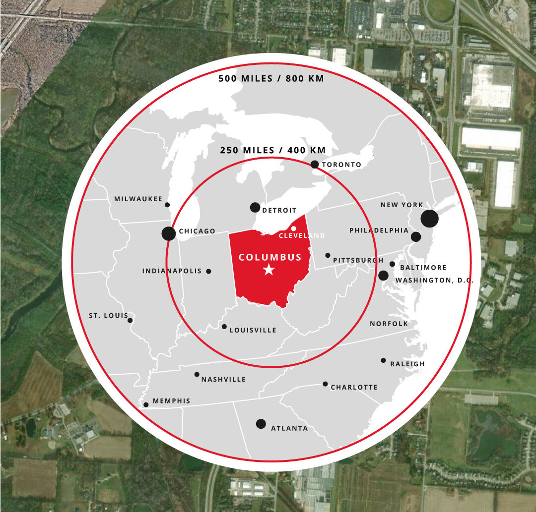 map showing half the population within 11 hours driving